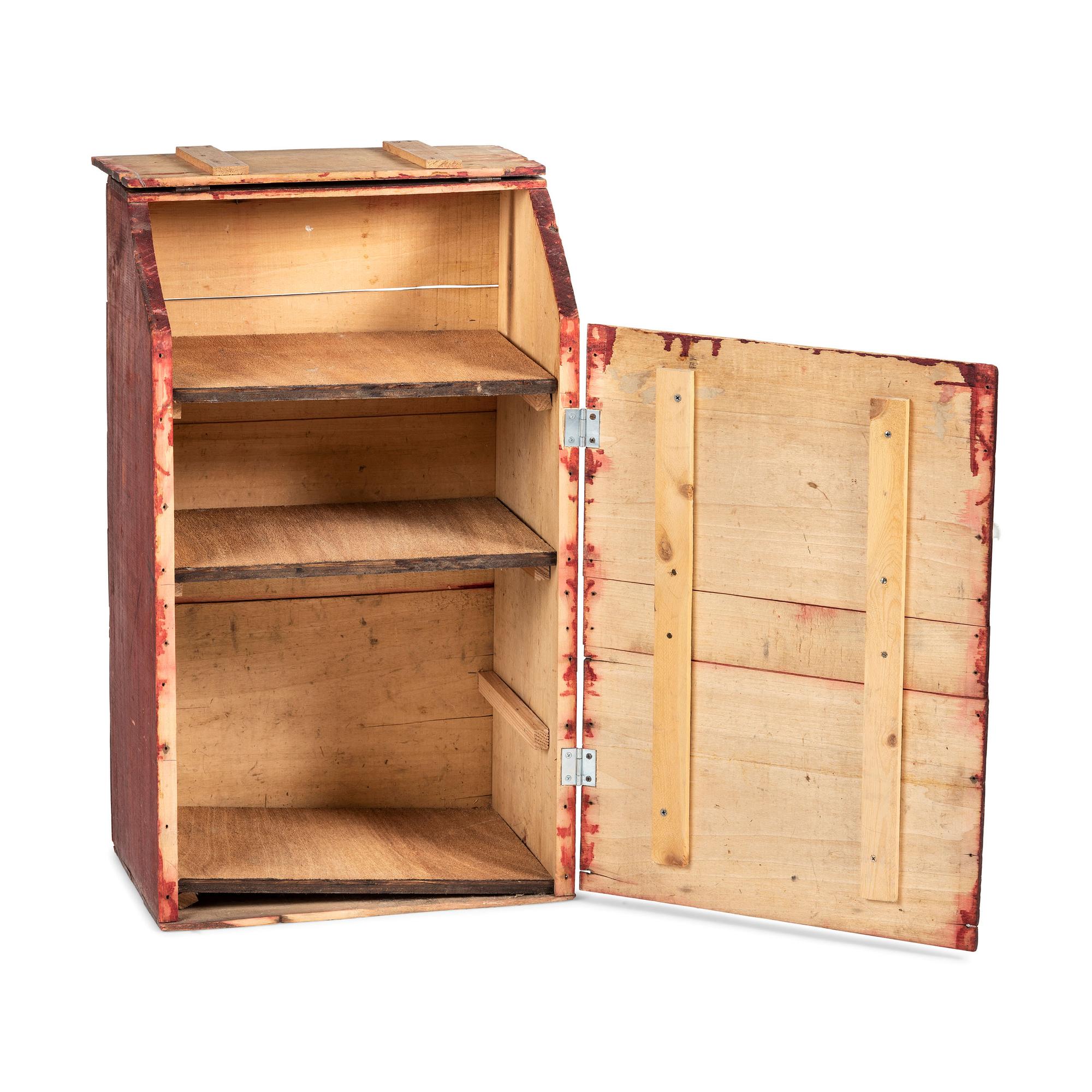 A Stoltz's Painted and Stenciled Wood Coffee Bin
