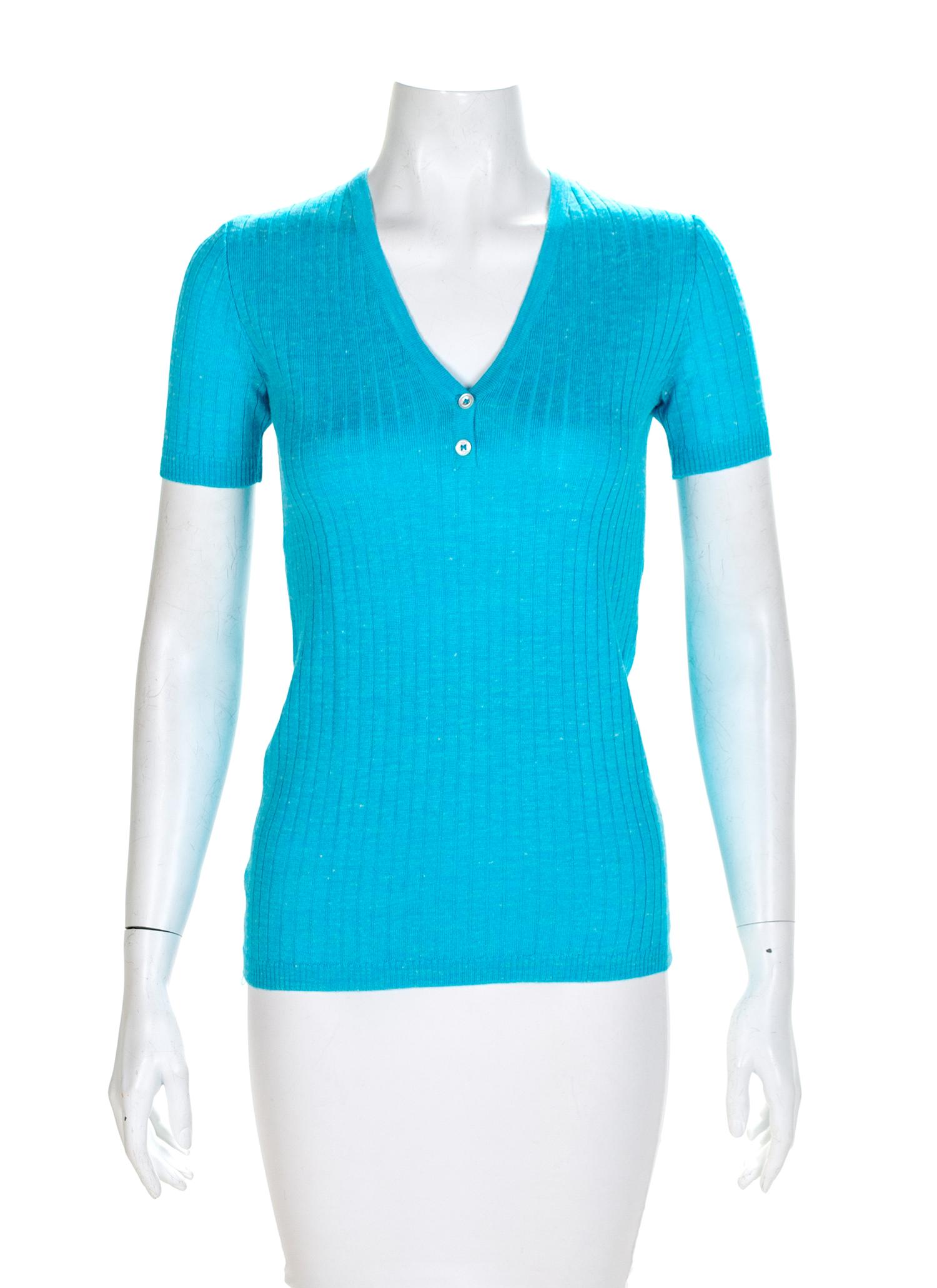Hermès Vintage Knit Top, 1970-80s Size label: 40