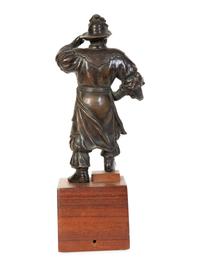 A Japanese Bronze Figure of a Samurai Warrior — 19th Century