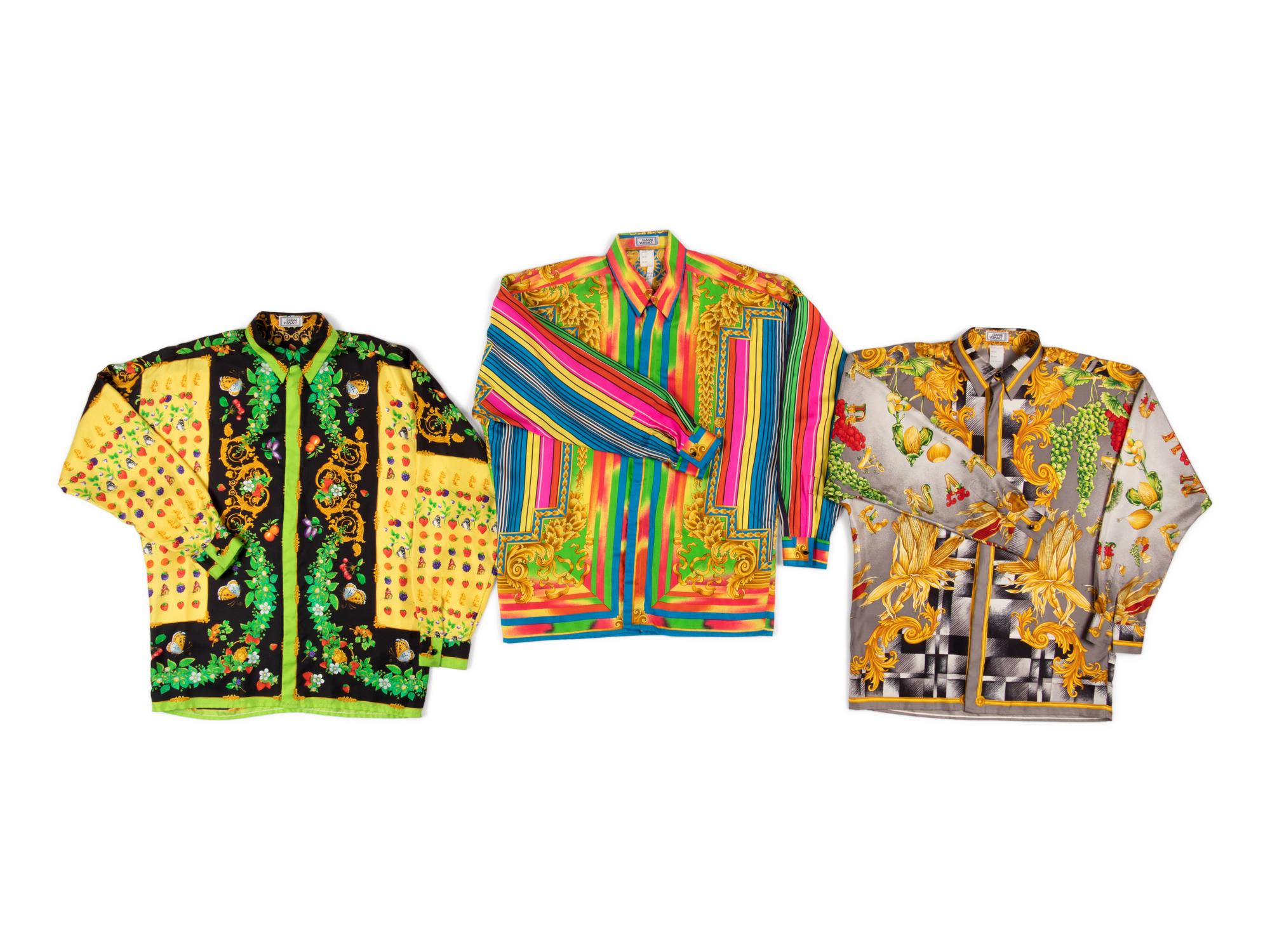 Three Versace Silk Shirts, 1990-2000s