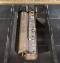A Swiss Cylinder Music Box in a Carved Walnut Case and Stand