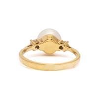 TIFFANY & CO., CULTURED PEARL AND DIAMOND RING