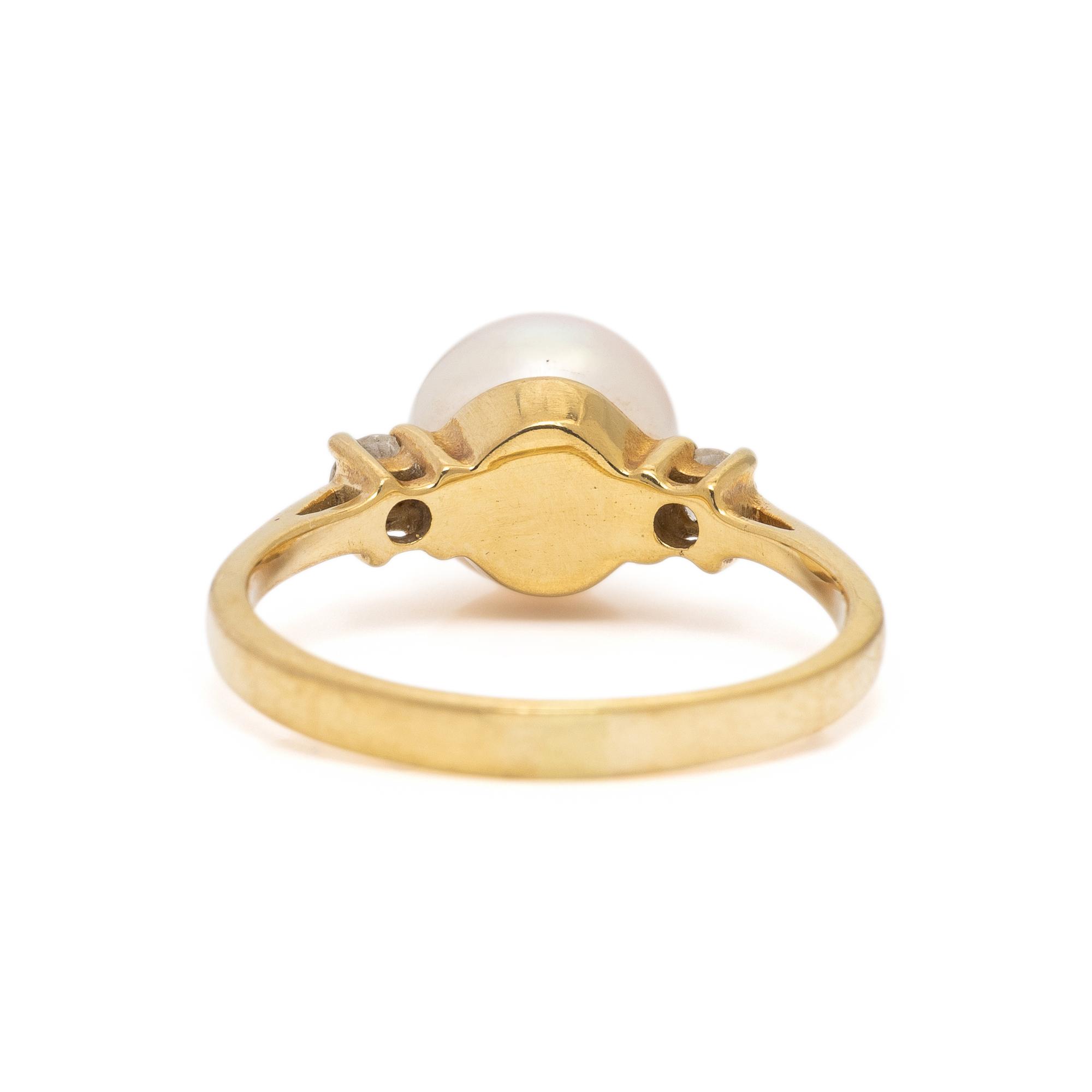 TIFFANY & CO., CULTURED PEARL AND DIAMOND RING