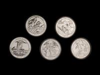 A Large Collection of Eighty-Eight US-Mint Issued America the Beautiful 5 oz. Silver Rounds