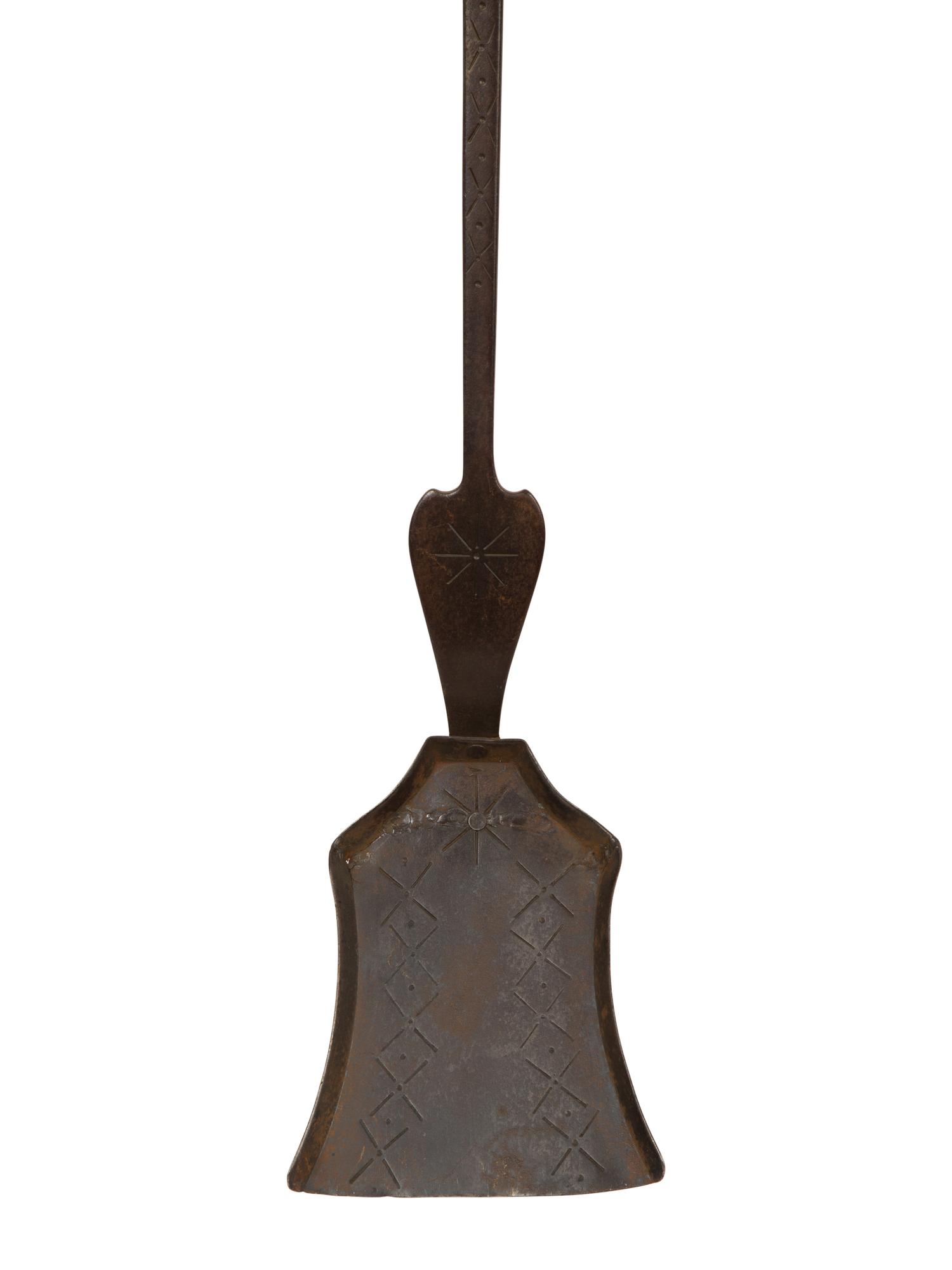 A Set of Continental Wrought Iron Fire Tools with a Pair of Tool Stands — 19TH CENTURY