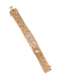 14K YELLOW GOLD AND DIAMOND SURPRISE WRISTWATCH
