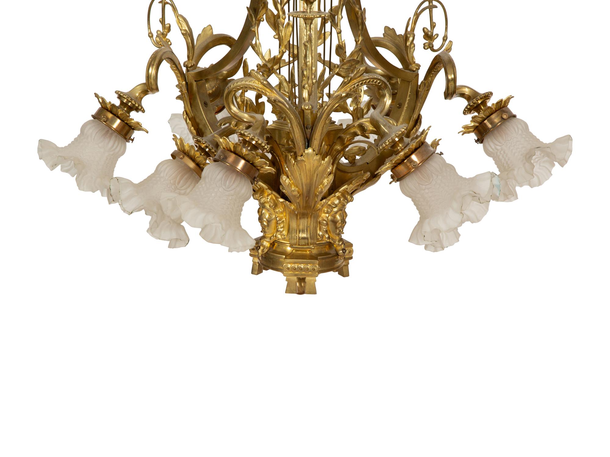 A Belle Epoch Gilt Bronze Nine-Light Chandelier