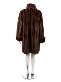 Brown Mink Hip Length Coat, 1980-90s