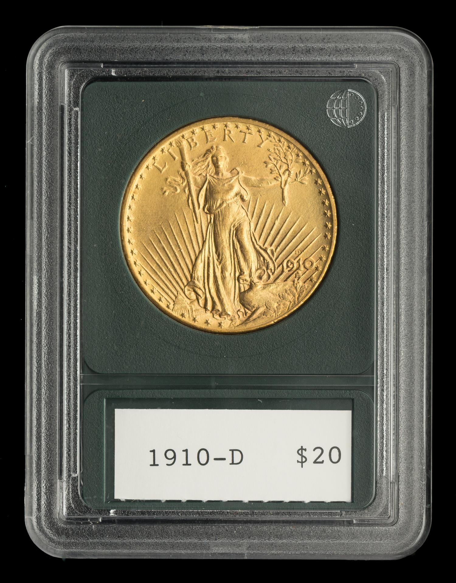 A United States 1910-D St. Gaudens $20 Gold Coin