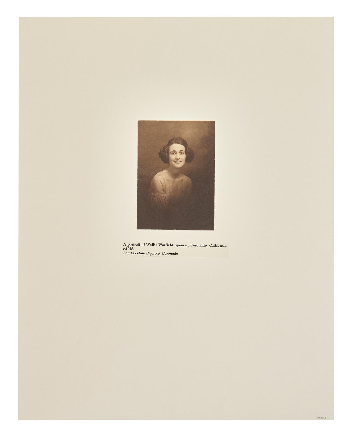 Four Works: Portrait of The Duchess of Windsor, New York , circa 1955; together with Three Portraits of Wallis Warfield Spencer , circa 1918 (4)