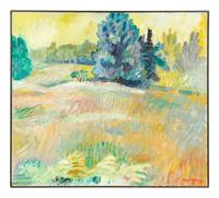 Meadow with Tree, Golden Haze