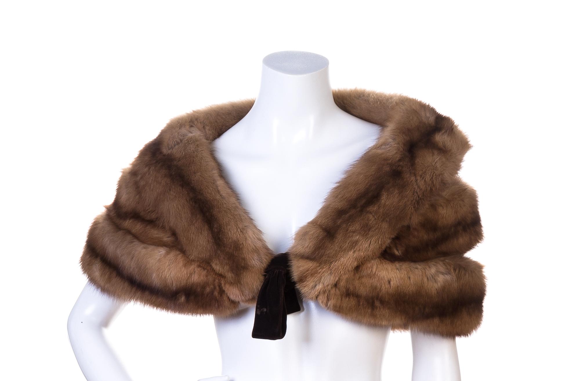 A Sable Shoulder Wrap, 13" x 40".