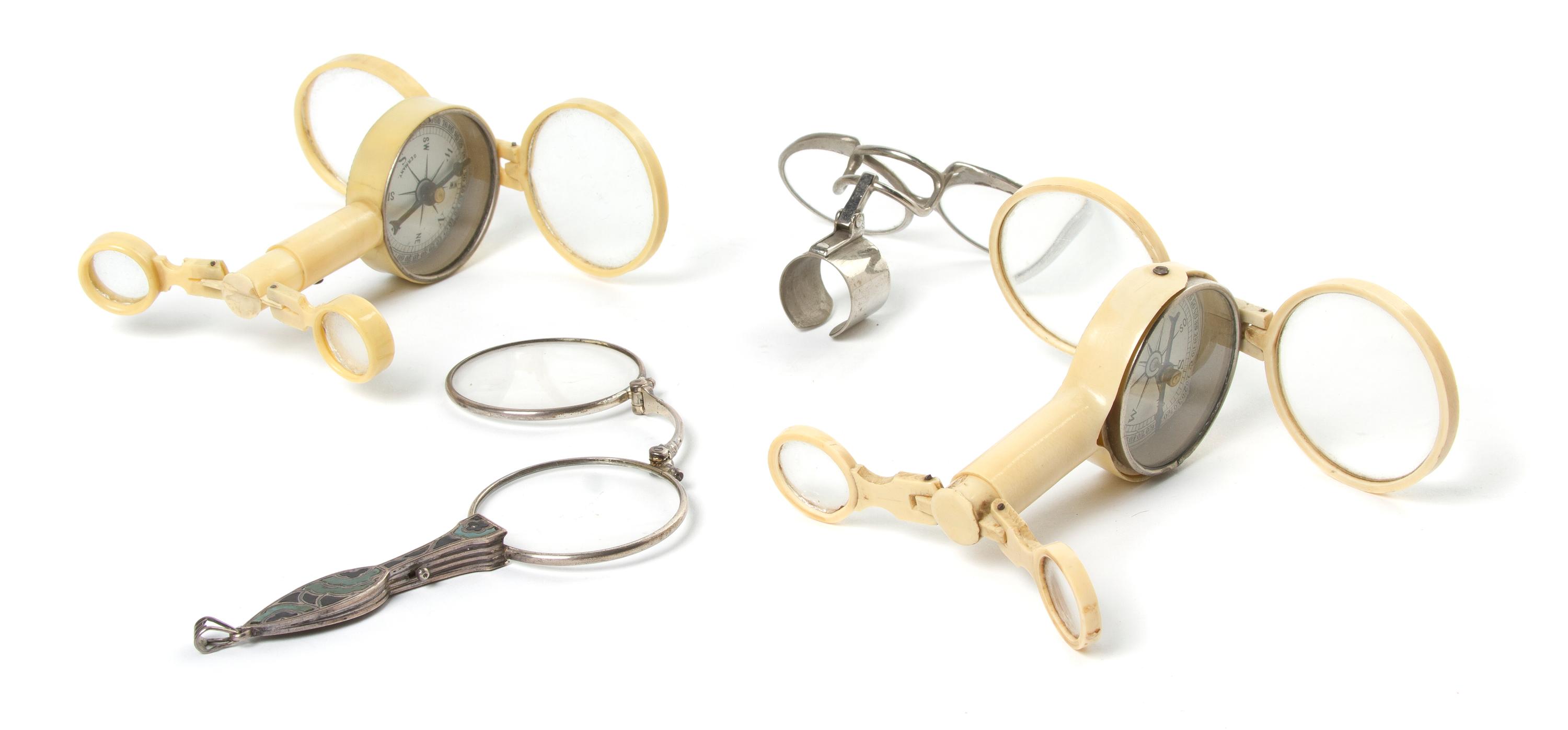 A Collection of Vintage Optics, Length of longest 4 inches.