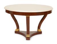 A Regency Style Carved Mahogany Ebony Inlaid Center Table — 20th Century