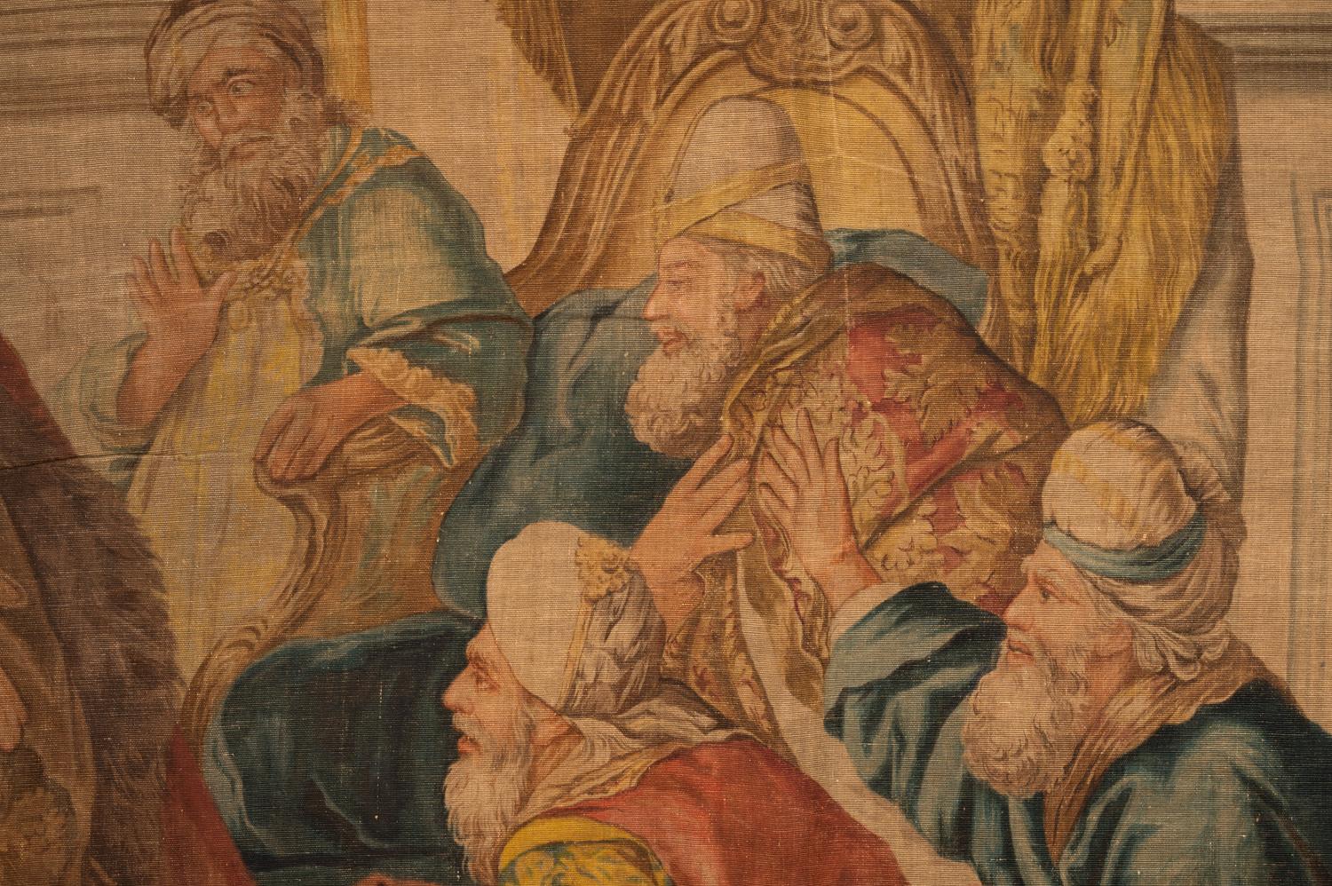 An Italian Painted Tapestry Depicting Esther Supplicating for the Lives of Her People