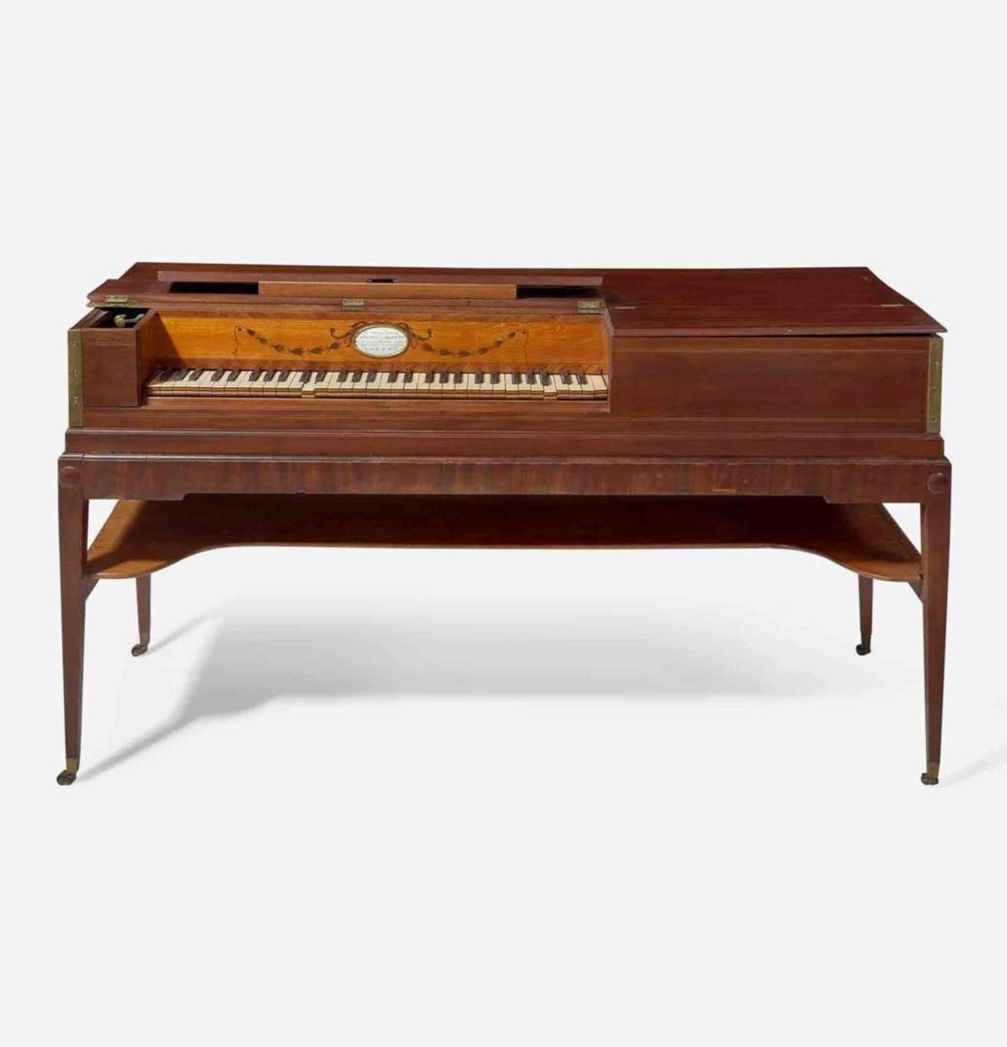 A George III inlaid mahogany pianoforte Longman & Broderip Musical Instrument Makers (active 1776-1798), London, circa 1790