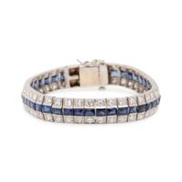 ART DECO, DIAMOND AND SYNTHETIC SAPPHIRE BRACELET