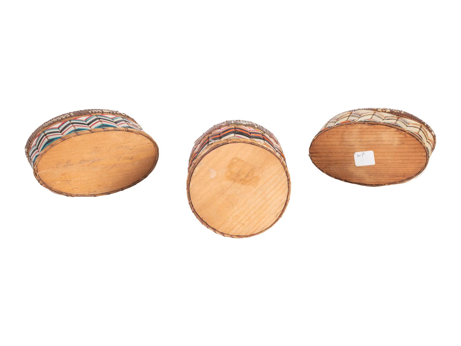 Micmac Quilled Birchbark Boxes