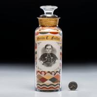 A Rare and Important Andrew Clemens (American, 1857-1894) Portrait Sand Bottle