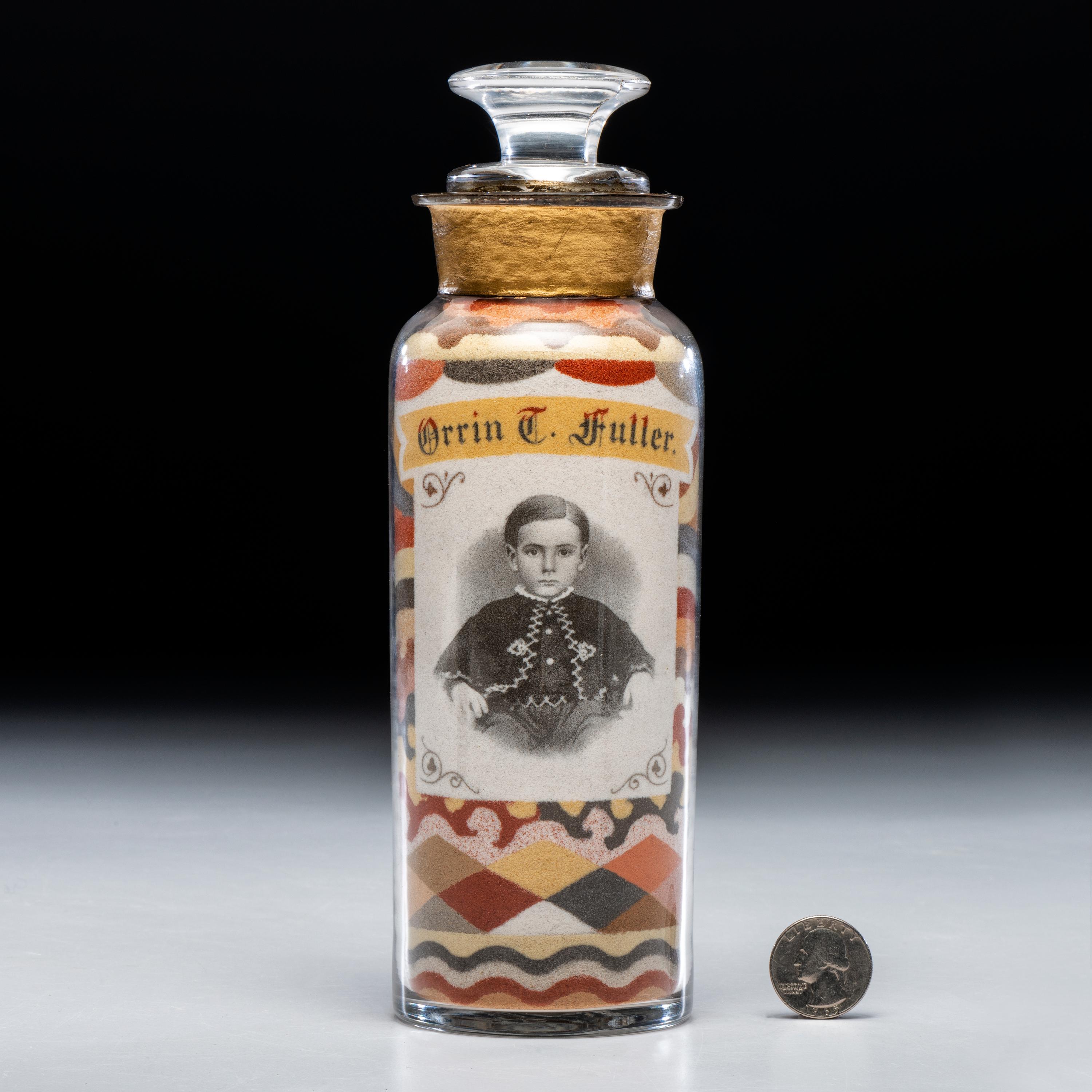 A Rare and Important Andrew Clemens (American, 1857-1894) Portrait Sand Bottle