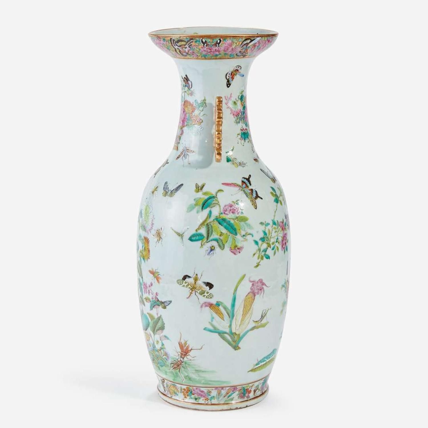 A Chinese Export Porcelain Famille Rose Vase mid 19th century