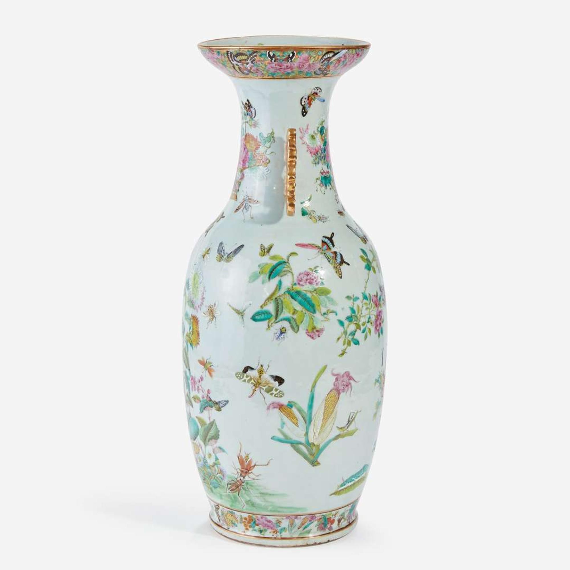 A Chinese Export Porcelain Famille Rose Vase mid 19th century