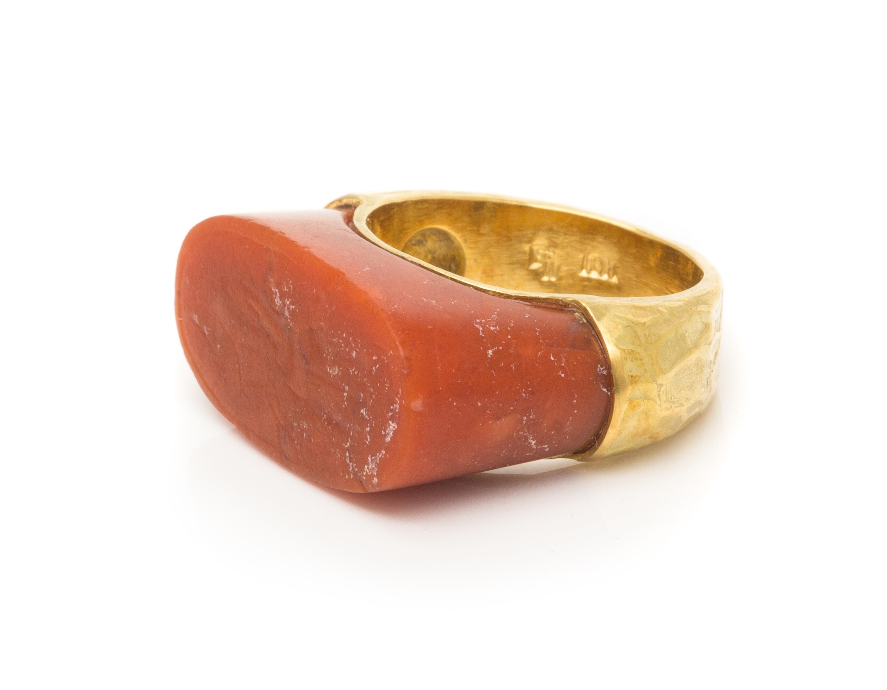 An 18 Karat Yellow Gold and Ancient Carnelian Intaglio Ring, Ed Wiener, 10.10 dwts.