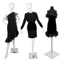 Three Designer Dresses: Valentino, Adele Simpson, Yves Saint Laurent, 1980-90s