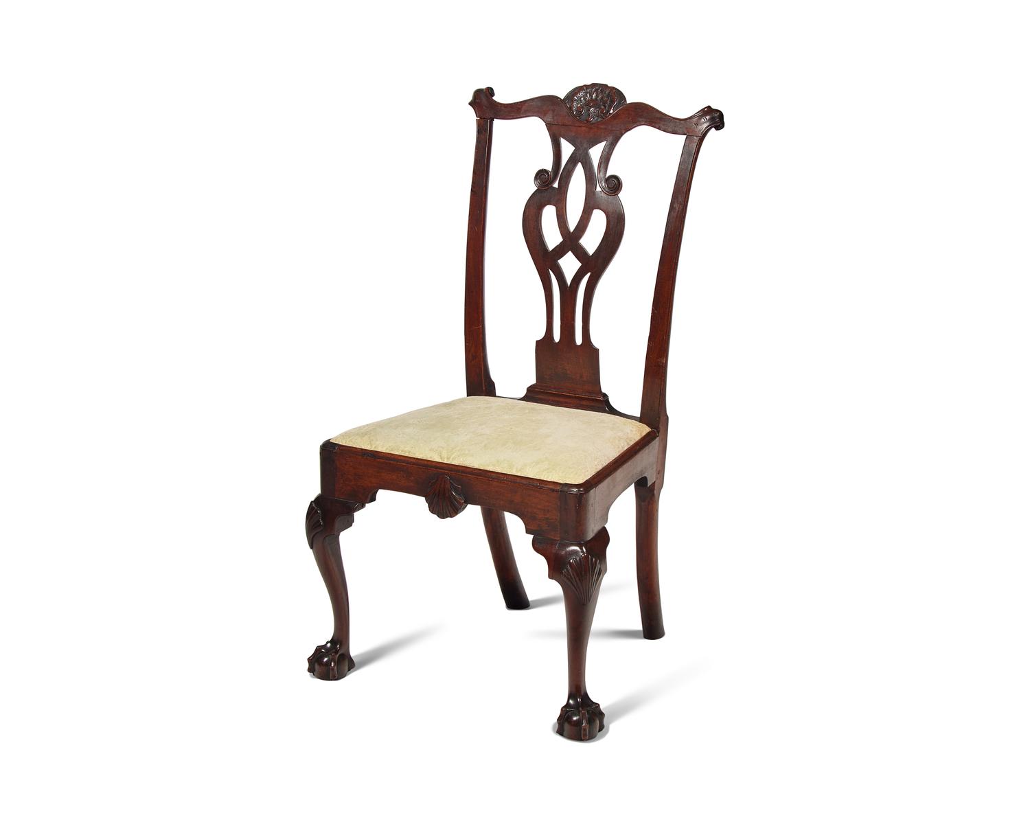 A Chippendale Carved Walnut Side Chair