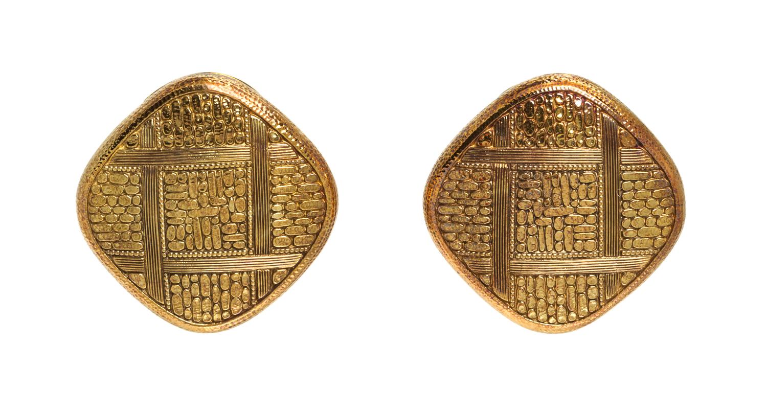A Pair of 18 Karat Yellow Gold Earclips, Alex Sepkus, 12.50 dwts.
