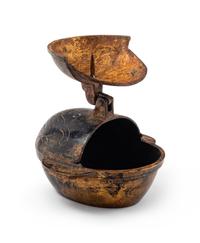 A Japanese Gilt Bronze Candle Holder