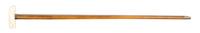 A Carved Ivory Animalier Cane Handle, Height overall 38 x width of handle 4 3/4 inches.