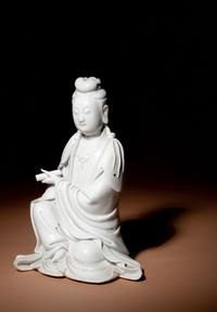 A Blanc-de-Chine Porcelain Figure of Guanyin