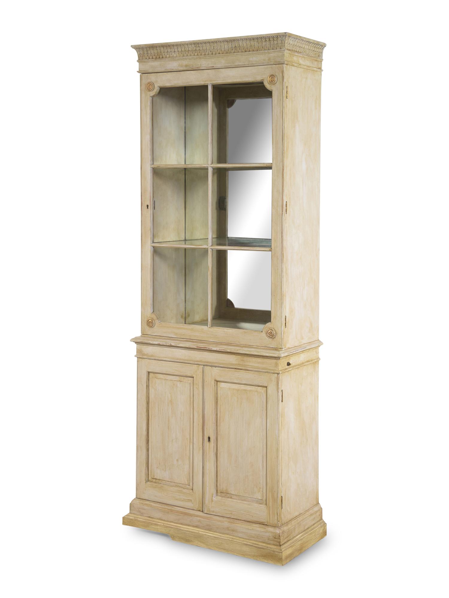 An Italian Painted Vitrine Cabinet