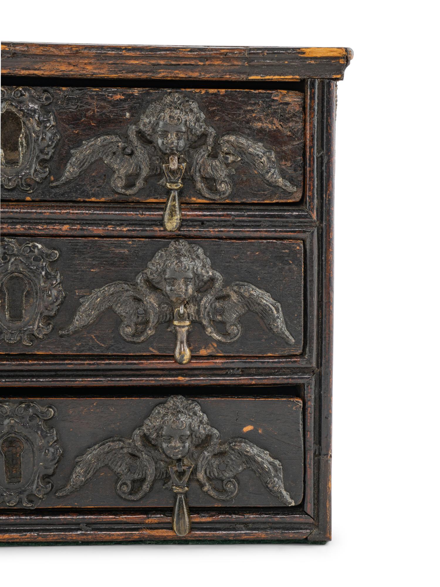 A Charles II Oak Diminutive Chest of Drawers