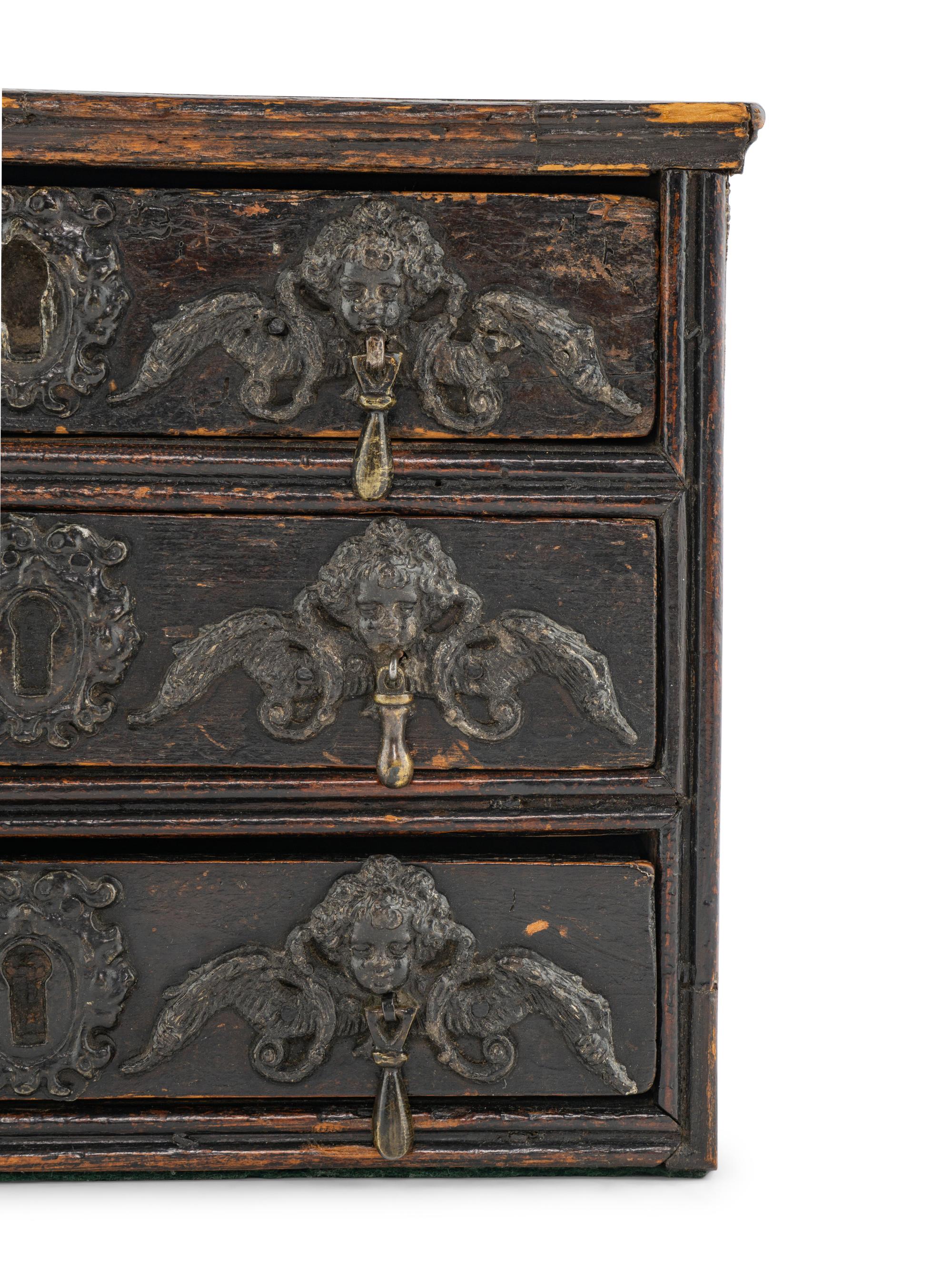 A Charles II Oak Diminutive Chest of Drawers
