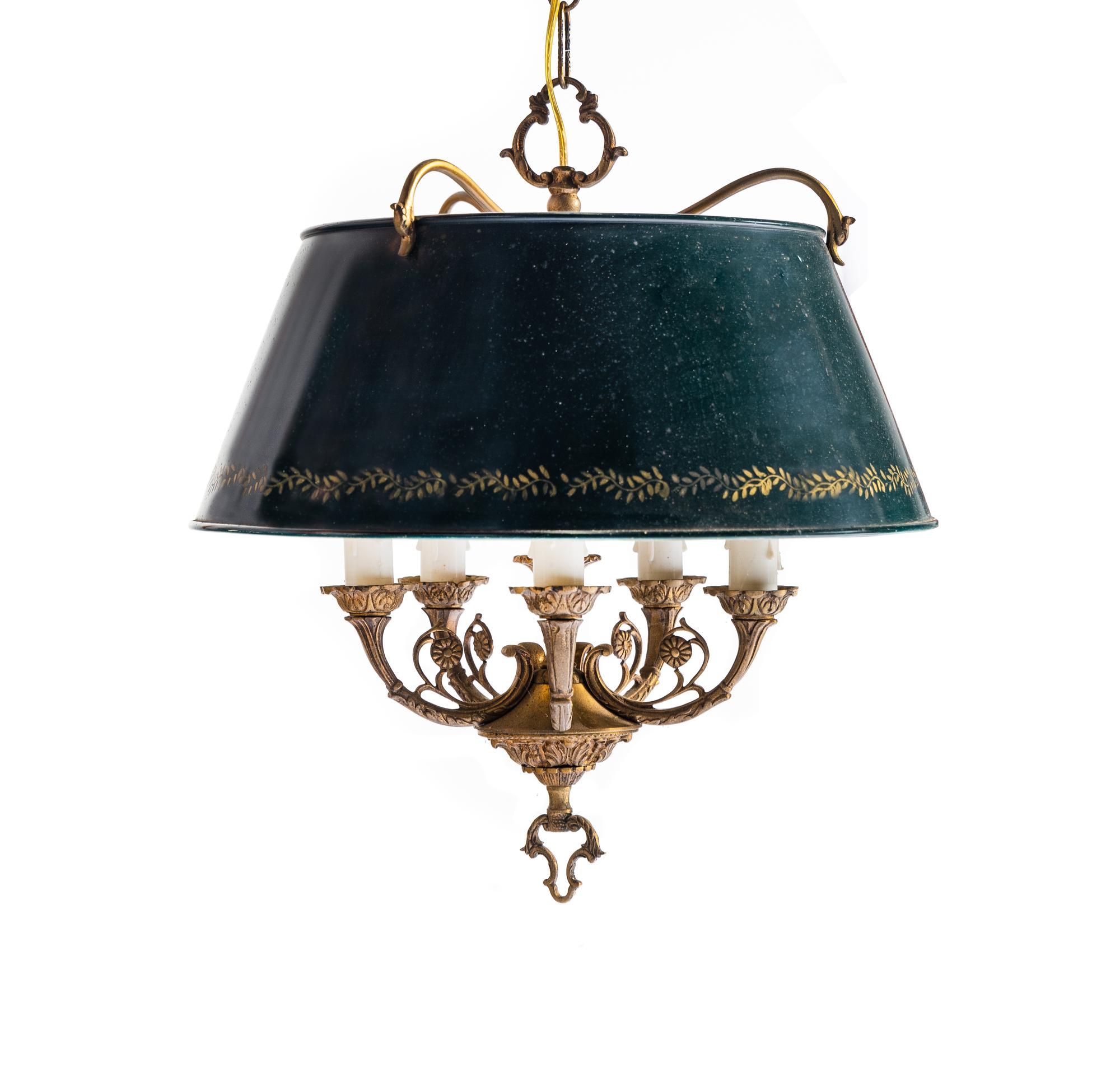 An Empire Style Tole Chandelier
