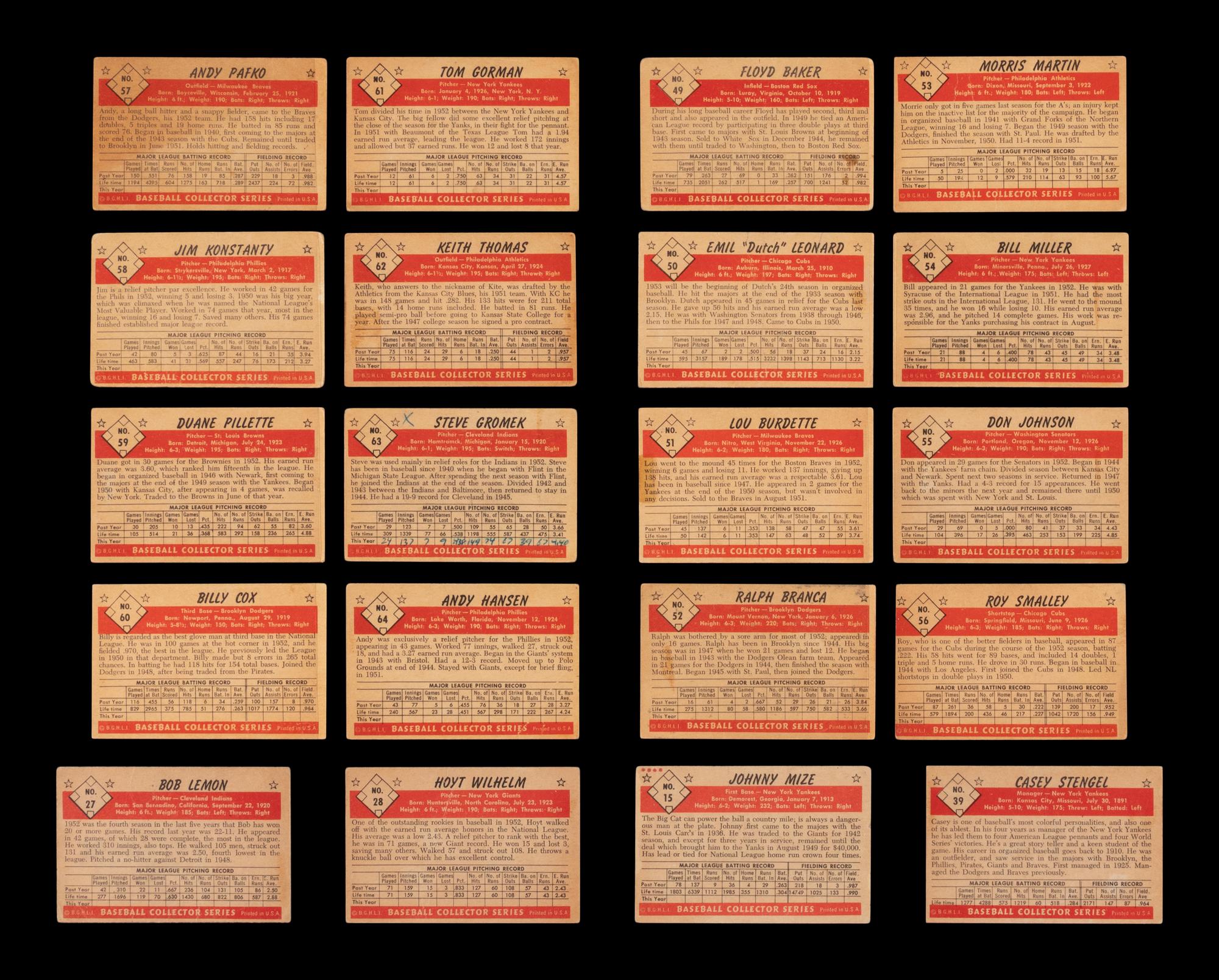 A Complete Set of 1953 Bowman Black & White Baseball Cards (64/64)