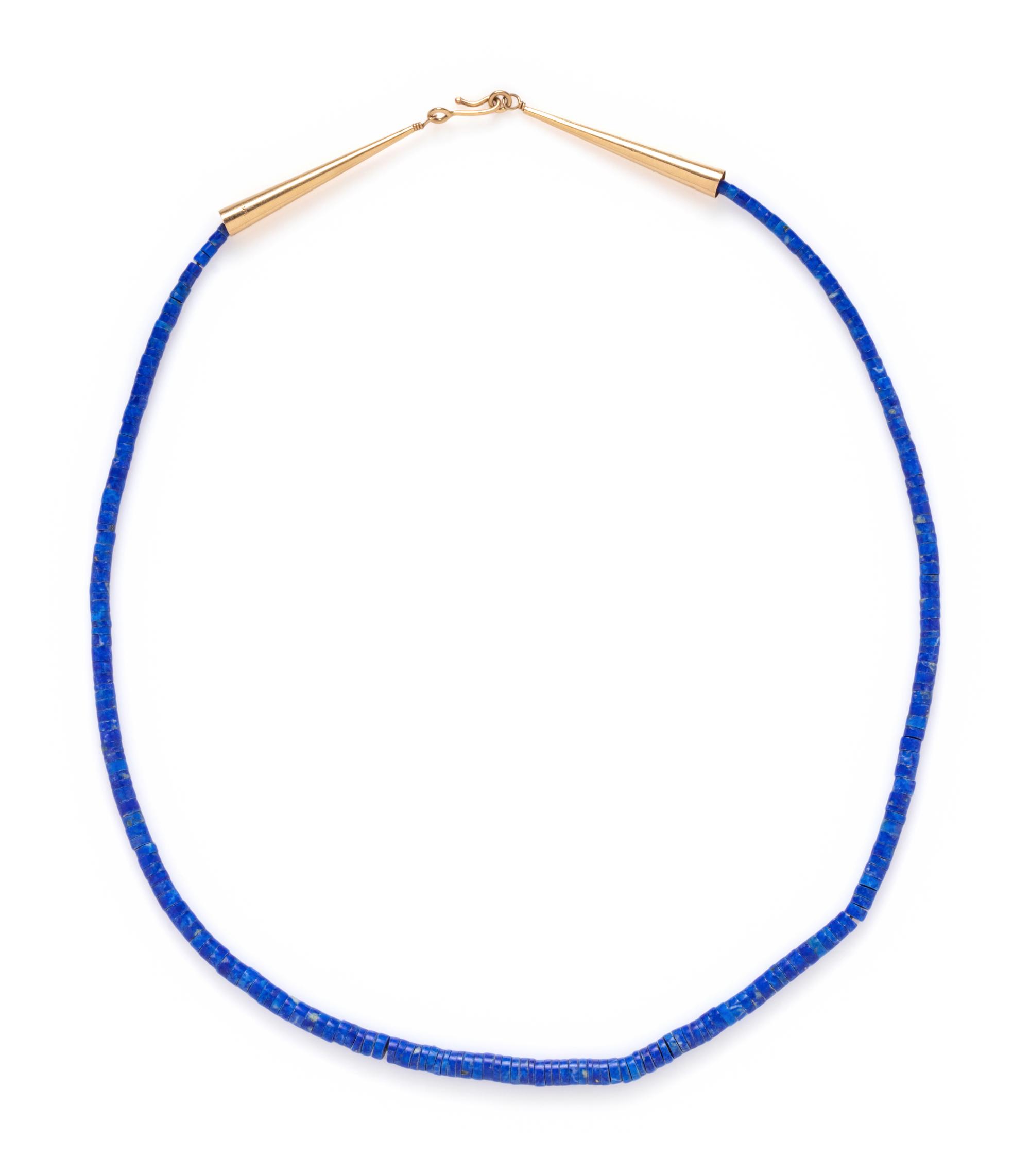 YELLOW GOLD AND LAPIS LAZULI NECKLACE