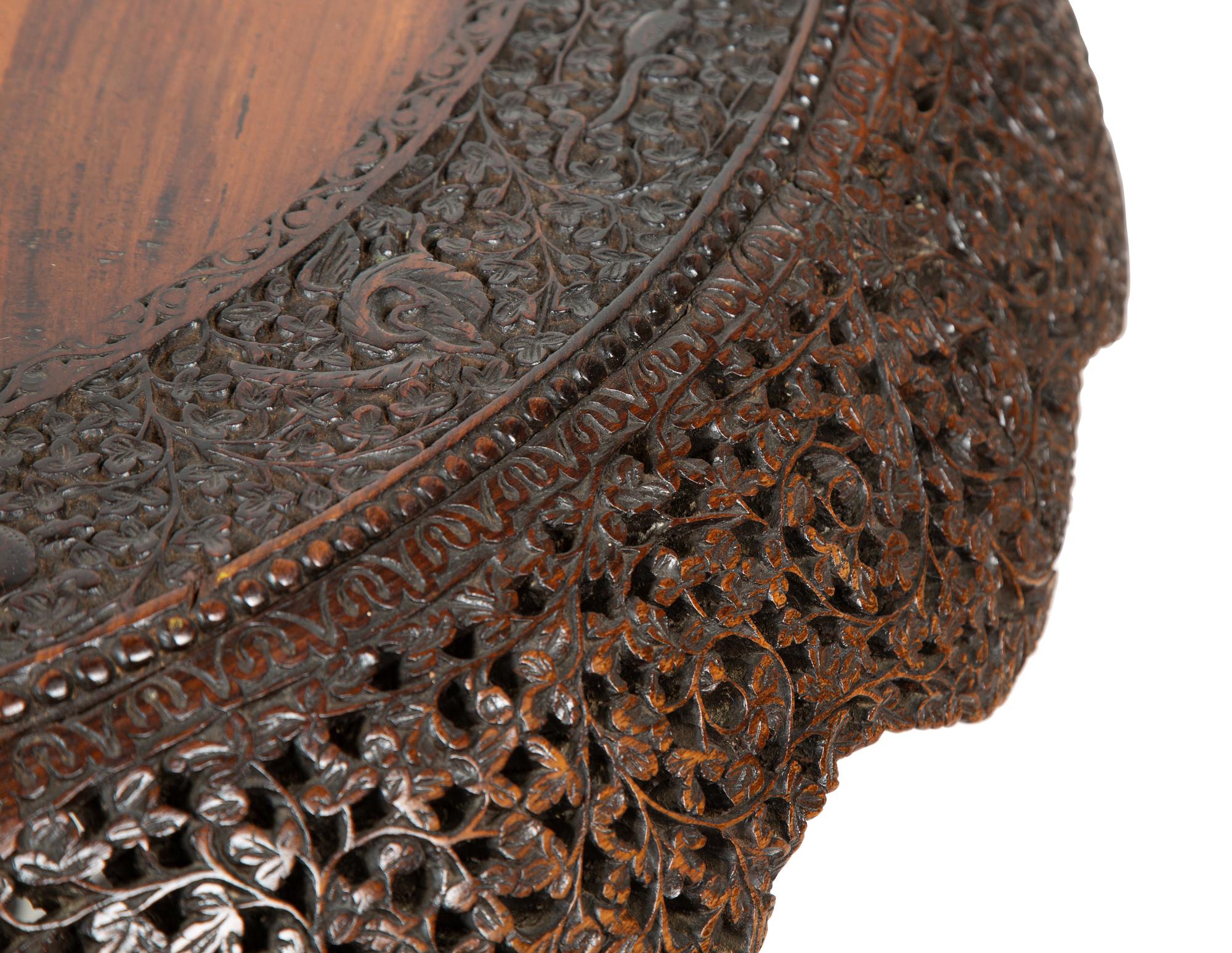 An Anglo-Indian Pierced and Carved Pedestal Table — LATE 19TH/EARLY 20TH CENTURY