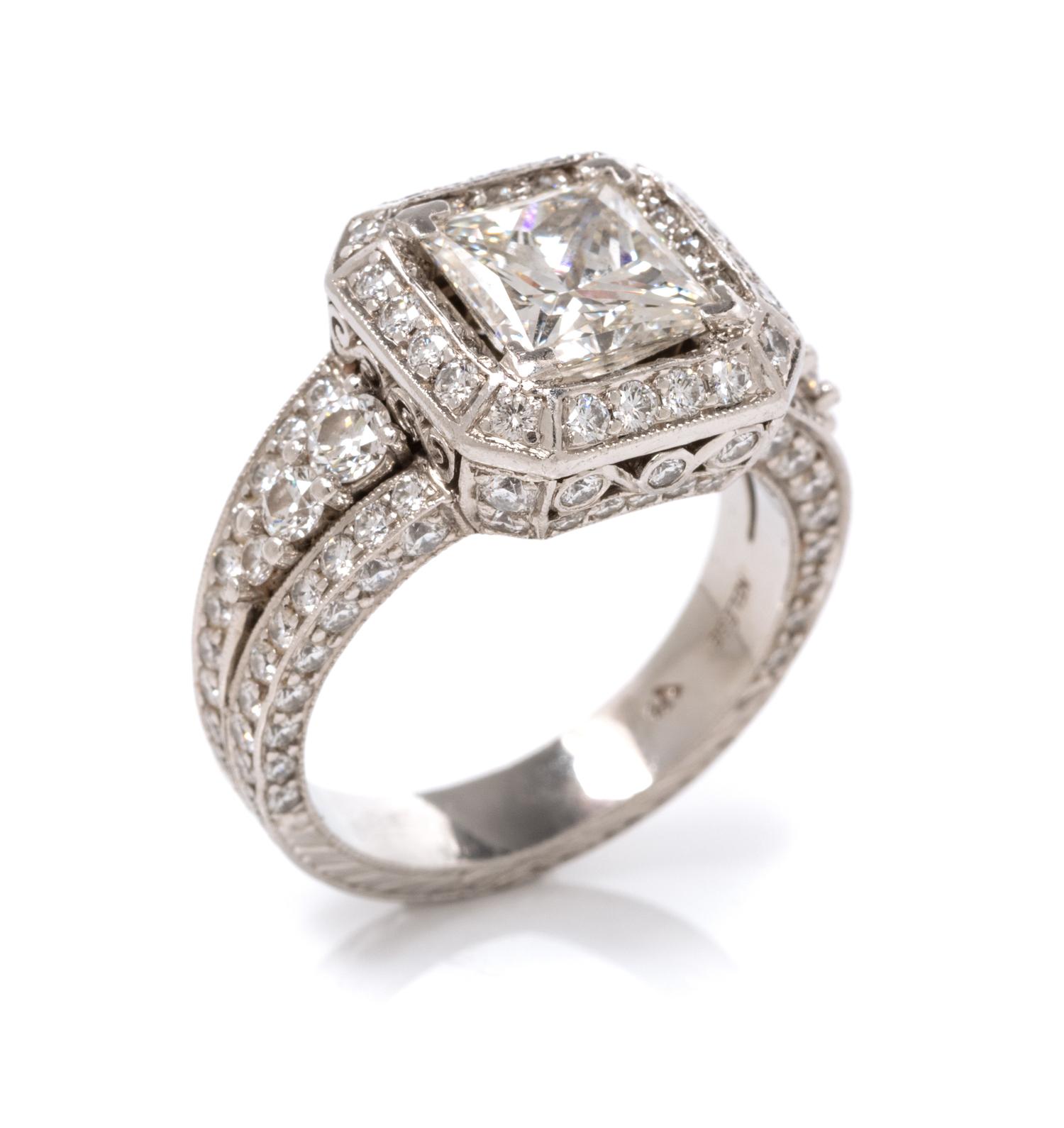 A Platinum and Diamond Ring, Jack Kelege, 9.20 dwts.