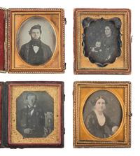[EARLY PHOTOGRAPHY]. 18 assorted daguerreotypes incl. half plate examples by GERMON and WHITEHURST.