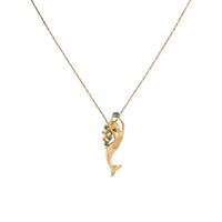 Steven Douglas, Treated Blue Diamond and Yellow Gold Mermaid Pendant Necklace