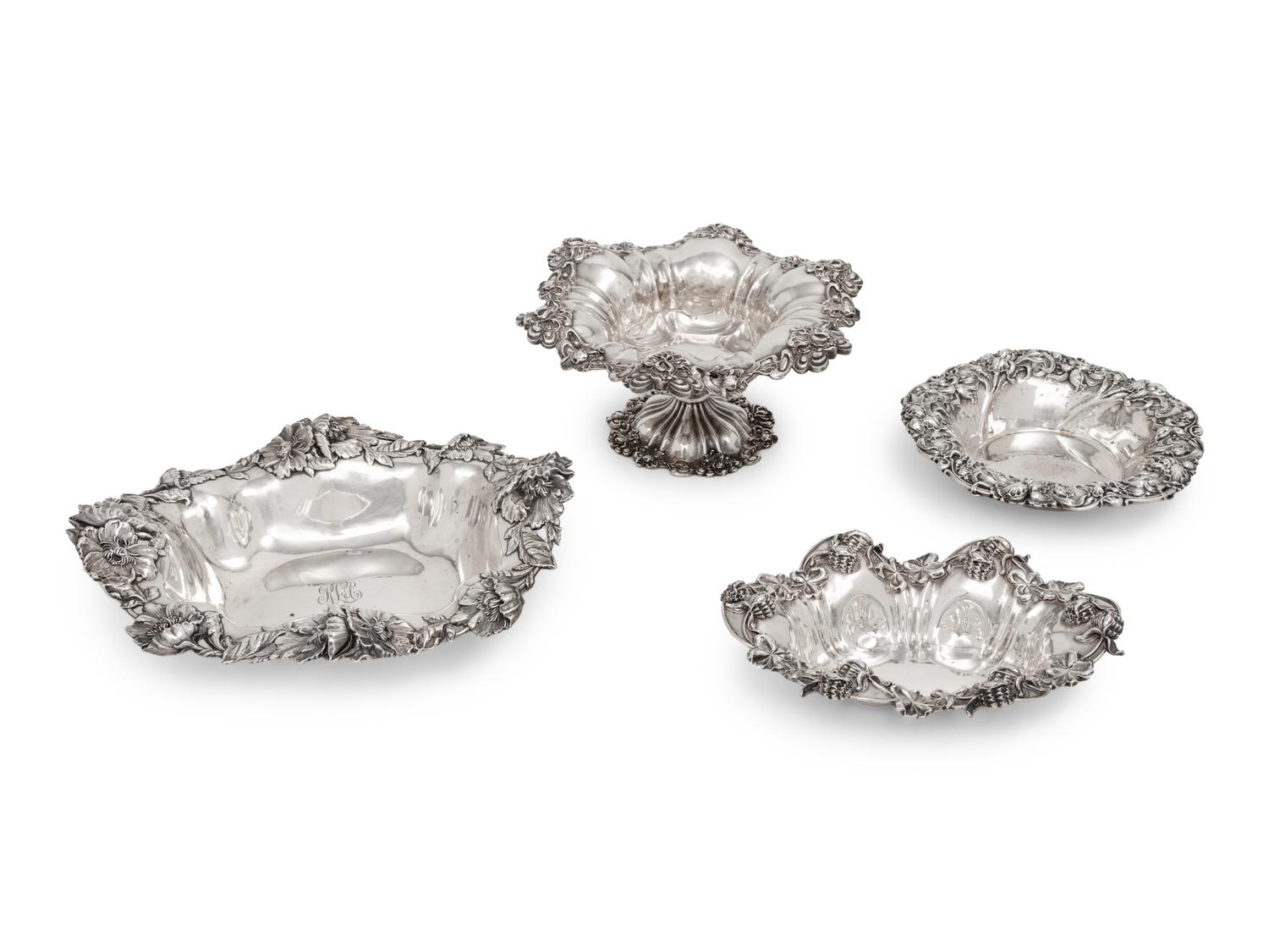 Four American Art Nouveau Serving Dishes