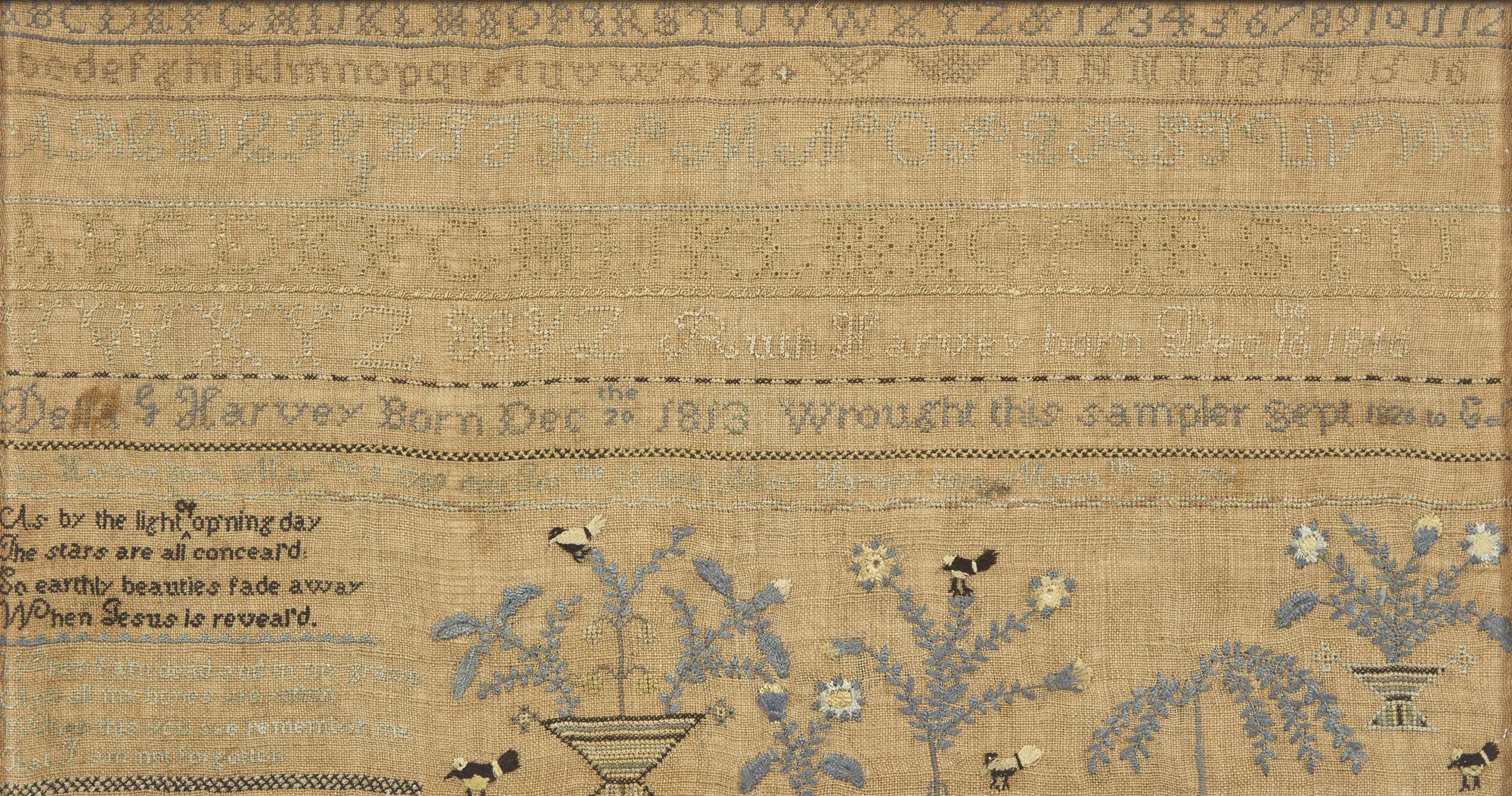 A Group of Four American Needlework Samplers, Early 19th Century