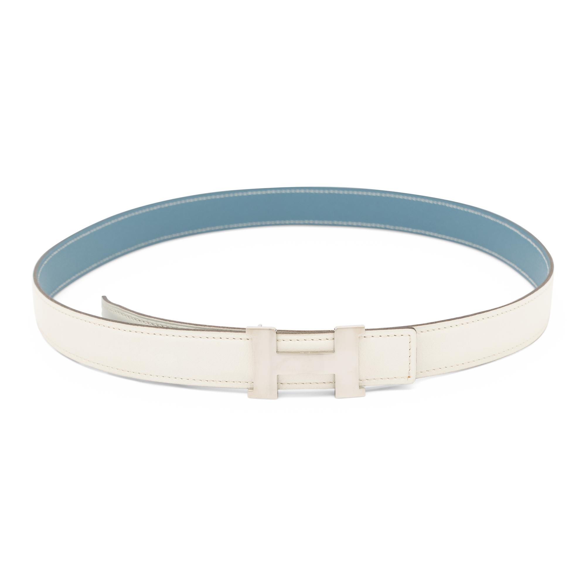 Hermès, White/Blue Constance Belt