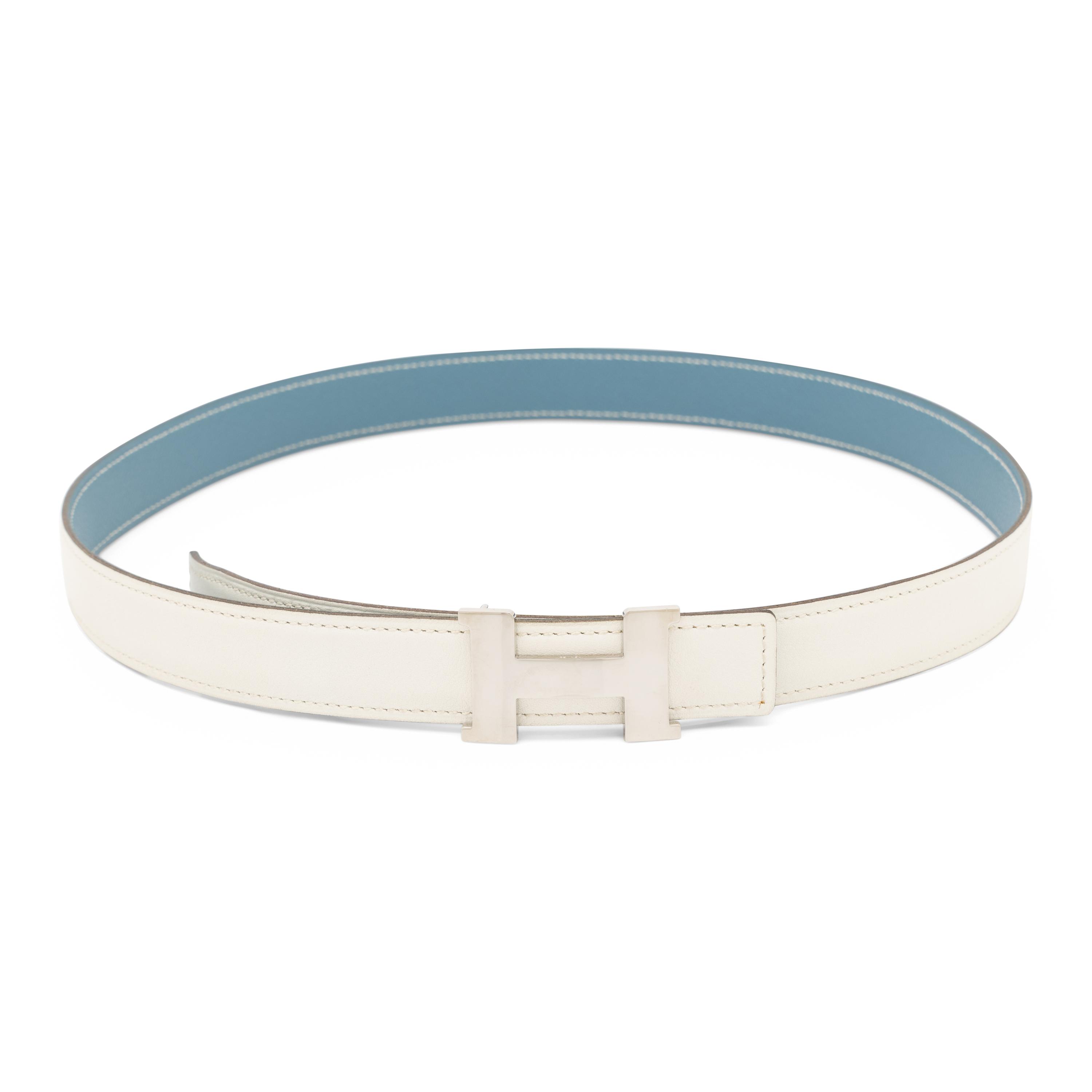 Hermès, White/Blue Constance Belt