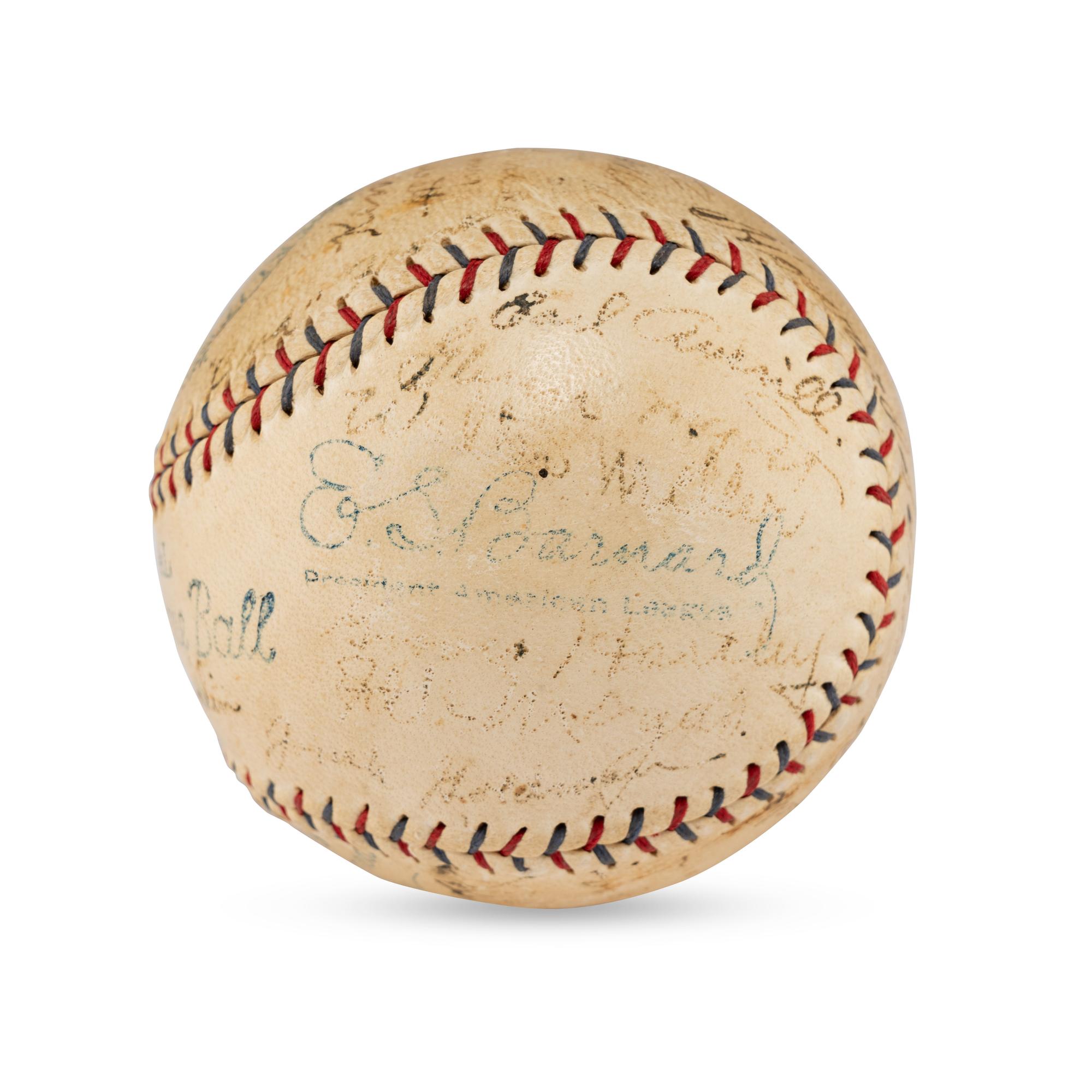 A 1930 Cleveland Indians Team Signed Autograph Baseball (PSA Auction Letter),