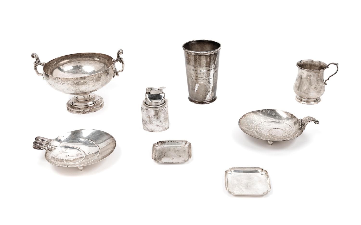 A Collection of Eight Tiffany & Co. Silver Table Articles