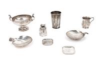 A Collection of Eight Tiffany & Co. Silver Table Articles